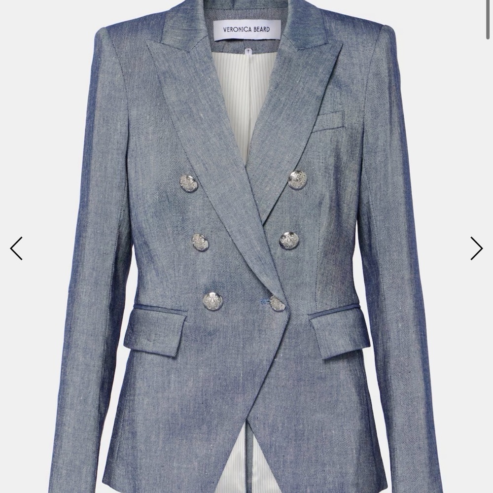Veronica Beard Miller double-breasted linen-blend blazer